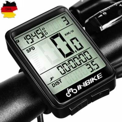 Kabellos Funk Fahrradcomputer Tachometer LCD Fahrrad Kilometerzähler Wasserdicht - Bild 1 von 4