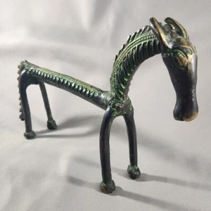 Statue Pferd Orissa Rücken Schale Metall tanzen zoomorph Indien einzigartig  - Bild 1 von 9