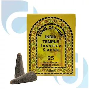 India Temple Incense Cones, 25 Cone Pack, by Song of India - Picture 1 of 1