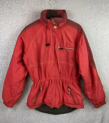 Chaqueta de esquí Obermeyer Thermolite aislada cintura elástica roja nieve para mujer talla 8 Foto 1 de 4