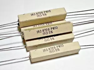 6pcs - 15 OHM 15RΩ (5%) 10-Watt Axial Cement Power Resistor By IRC #151M - Picture 1 of 4
