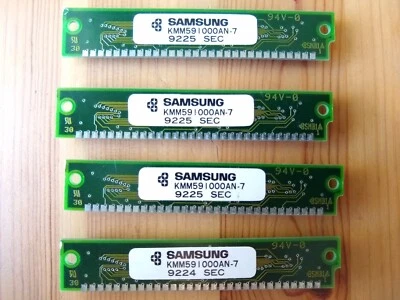Vintage 90s Samsung 1mb RAM Memory KMM591000AN-7 30-pin  Vintage PC KOREA - Image 1 of 2
