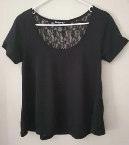 Planet Gold Black Top With Laced Back Size (Medium) Worn Twice Super Cute - Picture 1 of 4