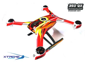 Xtreme Blade 350QX Pre Cut Body Sticker Set Red 350QX04-R - Picture 1 of 8