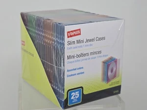 STAPLES SLIM MINI JEWEL CASES 25 CASES PER PACKAGE - Picture 1 of 4