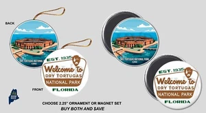 PARQUE NACIONAL TORTUGAS SECAS Ornamento II / Juego de imanes - Vacaciones Florida NPS Regalo - Imagen 1 de 1