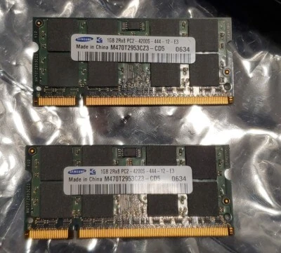 Toshiba 2GB 2 X 1GB PC2 4200S 444 Samsung Satellite A105 200 PIN Memory 2R x 8 - Image 1 of 4