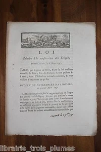 ✒ Révolution LOI consécration des évêques 1791 - Bild 1 von 1