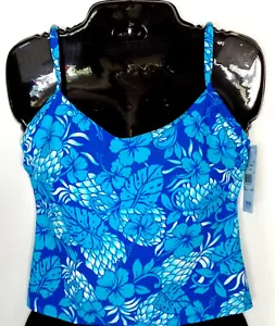 Christina Separates Swimwear Tankini Top Size 10 D Blue Floral Style # 62155 NWT - Picture 1 of 8