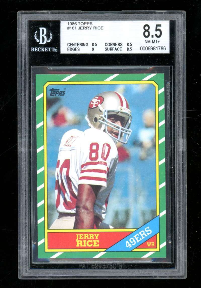 1986 Topps Jerry Rice #161 BGS 8.5 Rookie San Francisco 49ers ZK2052