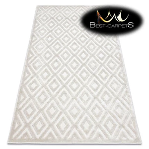 ALFOMBRA SISAL MODERNA INCREÍBLE ""SANTO"" 58365A diamantes beige estructural fácil de limpiar - Imagen 1 de 12
