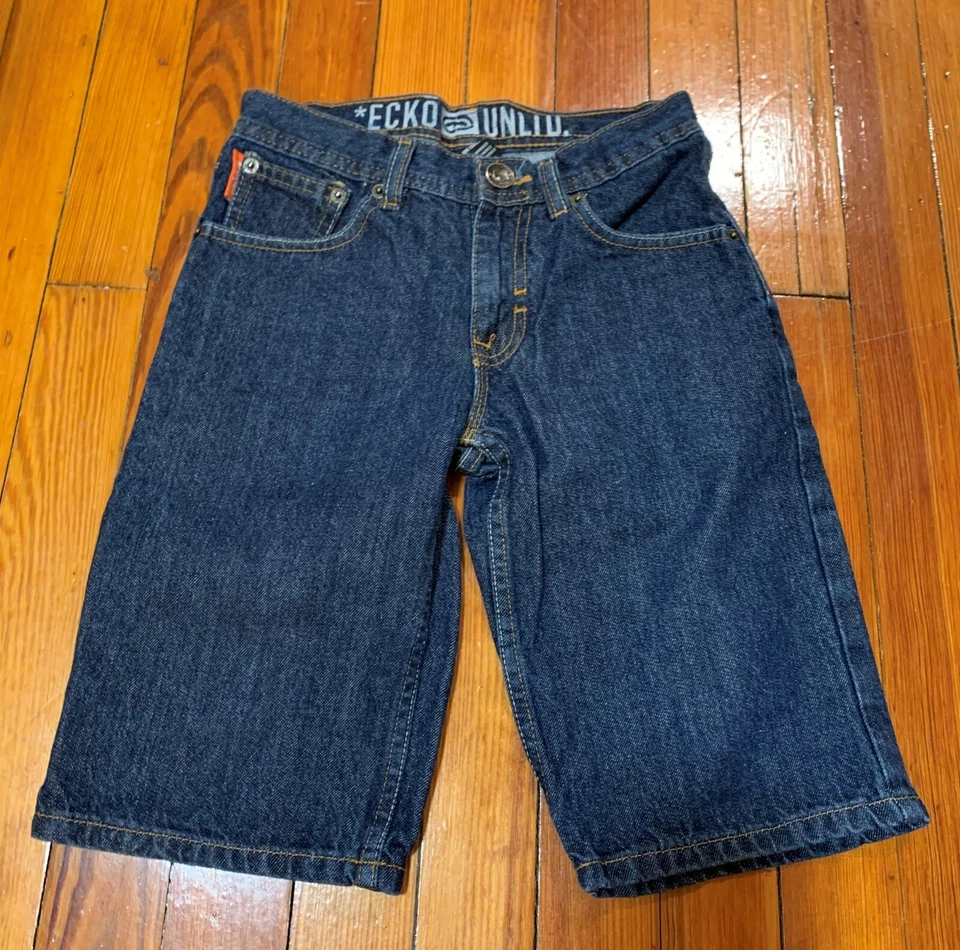 Pantalones cortos de mezclilla Ecko Unltd azul marino para niño 100 % algodón talla 10 Foto 1 de 4