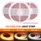 LED COB Streifen Warmwei Wei 12V 24V Band Strip IP68 Wasserdicht Selbstklebend