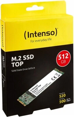 HD SOLIDO SSD Intenso 512GB TOP M.2 2280 SATA3 intern 3832450 - Immagine 1 di 2