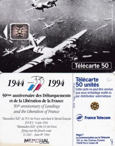 LOT DE 2 TELECARTES 50 .MARAUDERS B26. US AIR FORCE / JOUR J / 6 JUIN 1944. - Picture 1 of 1