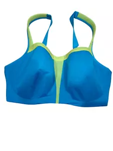 *Neu mit Etikett* Le Mystere HI IMPACT SPORT-BH ~ AQUA/CHARTREUSE GRÜN ~ 38DD/E 62 $ - Bild 1 von 1