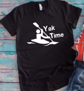 Yak Time, Kayak Black Unisex Short Sleeve T-shirt - Bild 1 von 1