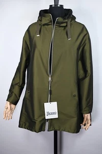 HERNO Women's Nylon Olive Coat Jacket size 42 - Picture 1 of 11