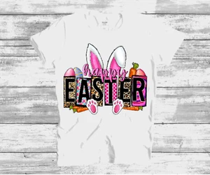 Happy Easter Handmade T-Shirt, Graphic Tee, Kids Tee - Picture 1 of 2