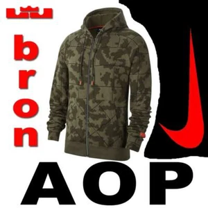 NIKE LEBRON JAMES AOP CAMO HOODIE "STRIVE FOR GREATNESS" FLEECE STREETWEAR 2XL - Picture 1 of 9