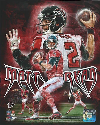 MATT RYAN MATTY ICE MVP 亚特兰大 FALCONS 8 X 10 照片 + ULTRA PRO TOPLOADER — 第 1/2 张图片