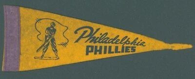 1940's Baseball Philadelphia Phillies 3" x 8" Souvenir Stadium Felt Mini Pennant - Image 1 of 2