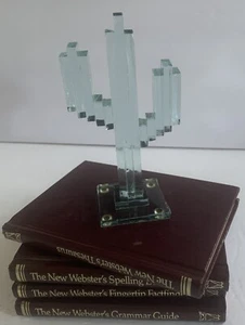 Stapelkunst Glas klar Kaktus Figur Skulptur Südwesten Volkskunst Statue LESEN - Bild 1 von 17