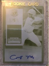 2015 Corey Ray 1/1 Auto RC Printing Plate SP Prospect Panini Playoff Contenders