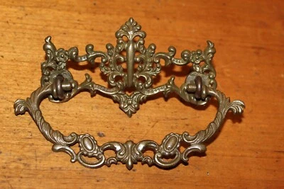Puxador de gaveta antigo vitoriano ornamentado 5" bronze fundido para móveis N-13 - Imagem 1 de 4