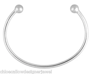 925 Sterling Silber Kinder oder Baby Taufe Drehmoment Kugel Armreif Armband - Bild 1 von 2
