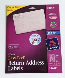 Avery 38667 Permanente Rücksendeadresse Etiketten Klar Tintenstrahl 2/3 x 1 3/4 780 (18695) - Bild 1 von 2