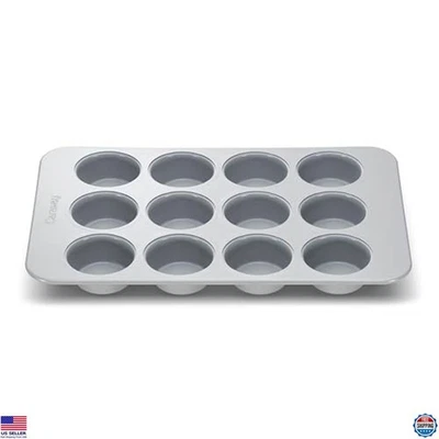 Sartén antiadherente para magdalenas de cerámica de 12 tazas - sin PTFE y PFOA - gris, perfecta para hornear Foto 1 de 4