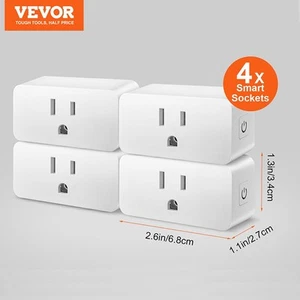 VEVOR 4 Pack Smart Wi-Fi Outlet Plug with Voice Control ,Remote & Scheduled - Bild 1 von 9