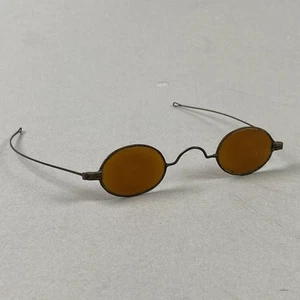 Antique OVAL WIRE RIMMED TINTED Sun GLASSES 19th century - Picture 1 of 8