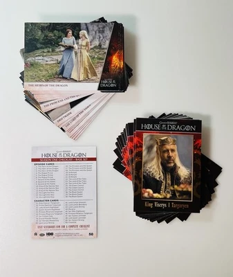 2024 Rittenhouse Game of Thrones House of the Dragon complete 50 Card Set 1-50 - Image 1 of 3