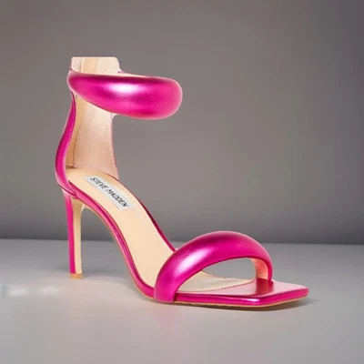 Sandalias de vestir Steve Madden Partay con correa al tobillo de aguja para mujer 7,5 rosa metálico Foto 1 de 4