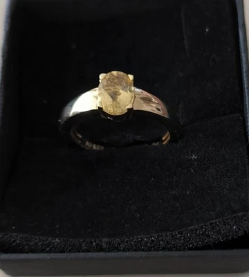 Wunderschöner Ring 925er vergoldet mit Edelstein Goldberyll, Natur, Damenring - Bild 1 von 4