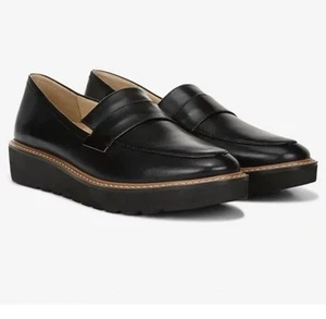 Naturalizer Shoes Womens Size 8.5 Adiline Black Leather Slip On Loafers - Picture 1 of 7