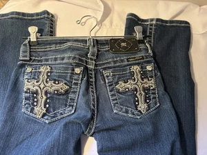 Miss Me Low-Rise Embellished Bootcut Denim Jeans Girls Size 10 - Picture 1 of 6