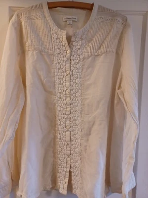 Blusa Coldwater Creek 2x 20w-22w seda algodón casa núcleo victoriano Foto 1 de 4