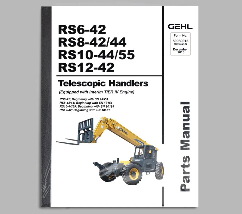 GEHL RS6-42 RS8-42/44 RS10-44/55 RS12-42 Handler Parts Catalog Manual - 50960015 - Image 1 of 1