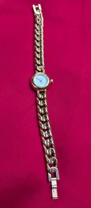 Vintage Sutton Uhr Damen goldfarben Kettenband rundes Zifferblatt ungeprüft Japan Uhrwerk - Bild 1 von 8