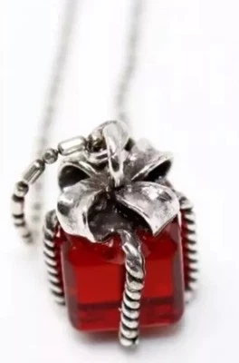 "Collar y colgante Brighton Merry & Bright de plata de ley 925 rojo regalo 16""-19""" Foto 1 de 4