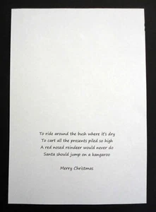 Card Inserts-"Kangaroo" Christmas Greetings- 7" x 5" (Landscape) Pkt 20 - Picture 1 of 2