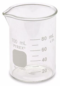 Vaso de vidrio de 100 ml, Griffin de forma baja, graduado, PYREX 1000-100 (único) - Imagen 1 de 2