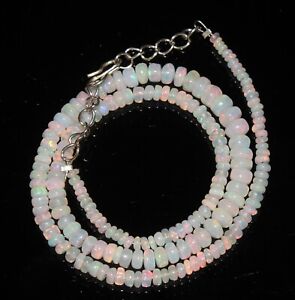 100% Natural Ethiopian Opal Beads Necklace 41 Carat 16'' Loose Gemstone AG30