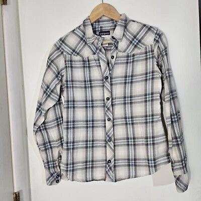 Camisa Patagonia Para Mujer’s M Vintage A Cuadros Con Botones Ropa Occidental Algodón Orgánico Foto 1 de 4