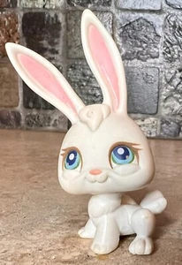 First Gen Littlest Pet Shop Toy White Bunny Rabbit Long Ears #3 w/ Blue Eyes - Picture 1 of 2