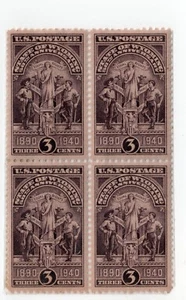 USA 897,Block of 4 3¢ Wyoming Statehood - Picture 1 of 2