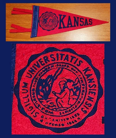 VINTAGE Kansas University JayHawks Football Pennant! 1940’s WOW!! Cover